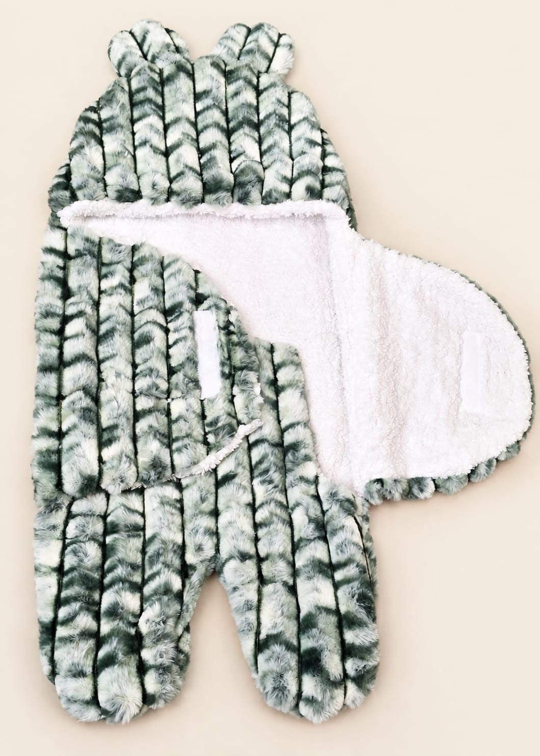 Plush Hooded Baby Swaddle Blanket / Newborn Sleeping Bag Wrapper
