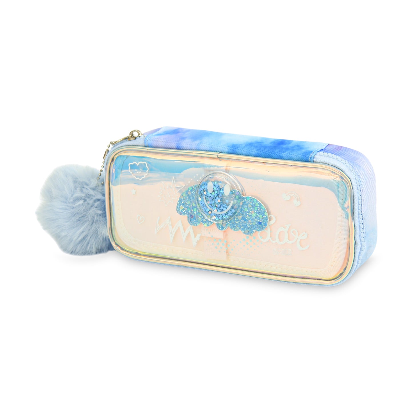 Cute Iridescent Glitter Smiley Stationery Pouch