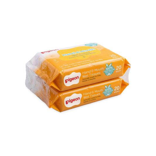 PIGEON HAND & MOUTH WET TISSUES 20 SHEETS 2IN1