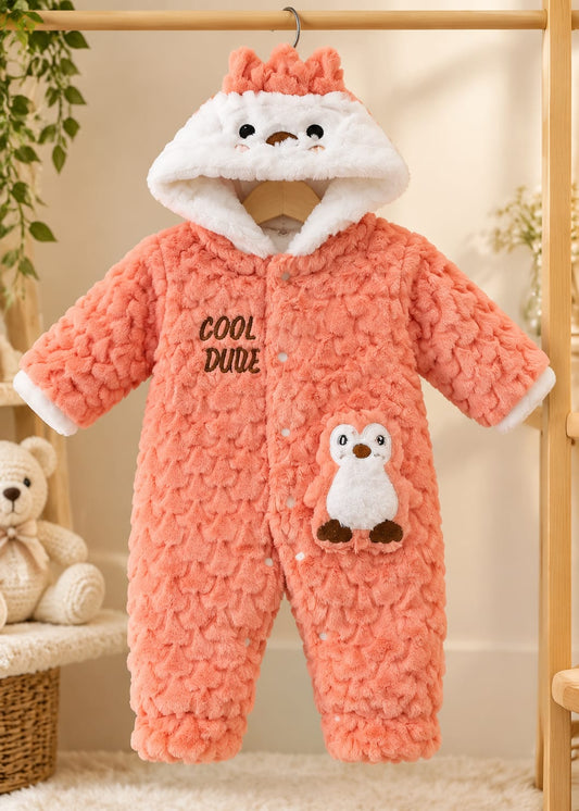Infant Plush Furr Hooded Snowsuit