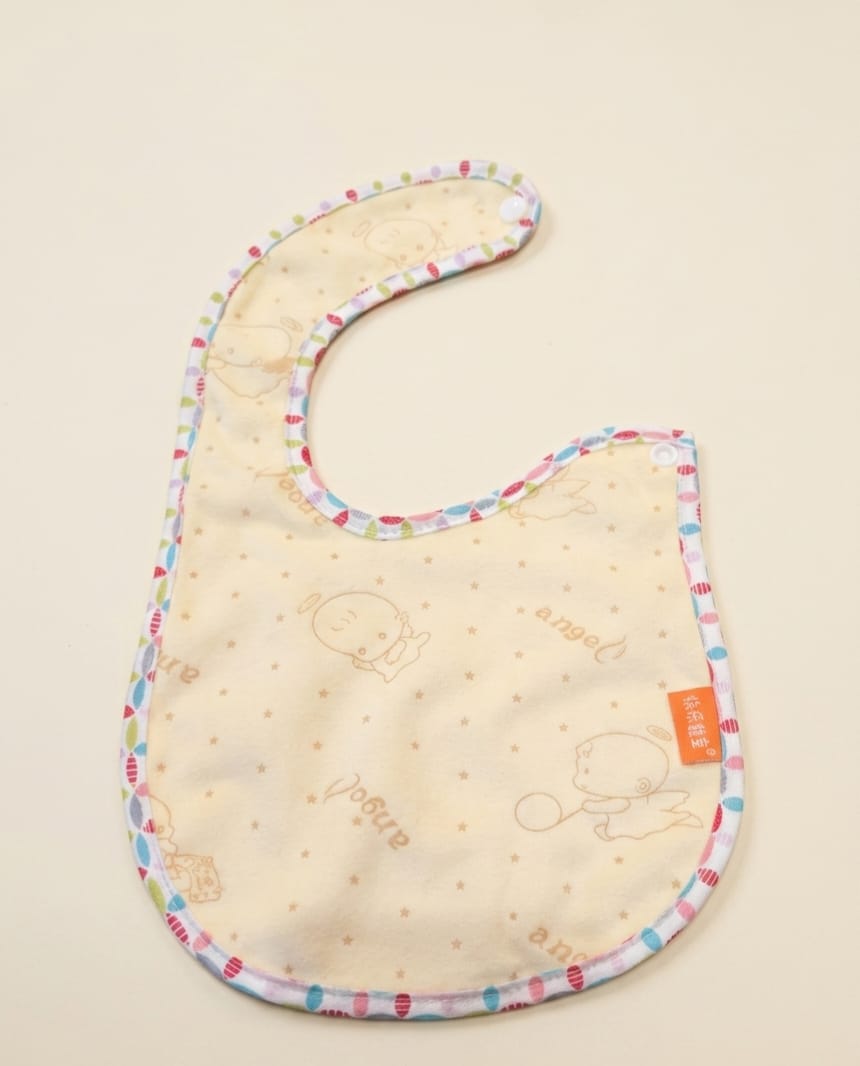 Cute Yellow Angel & Star Print Bib