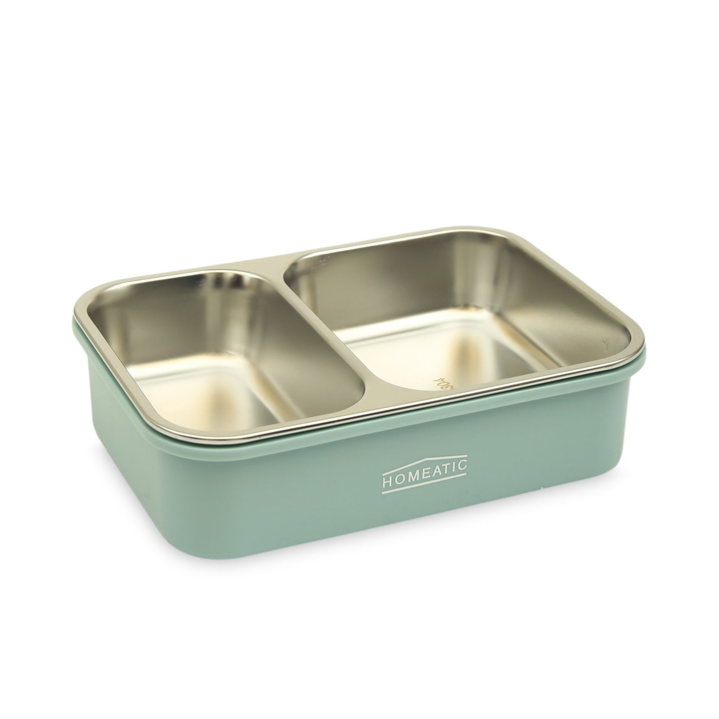 Homeatic Premium Dual-Compartment Stainless Steel Bento Box
