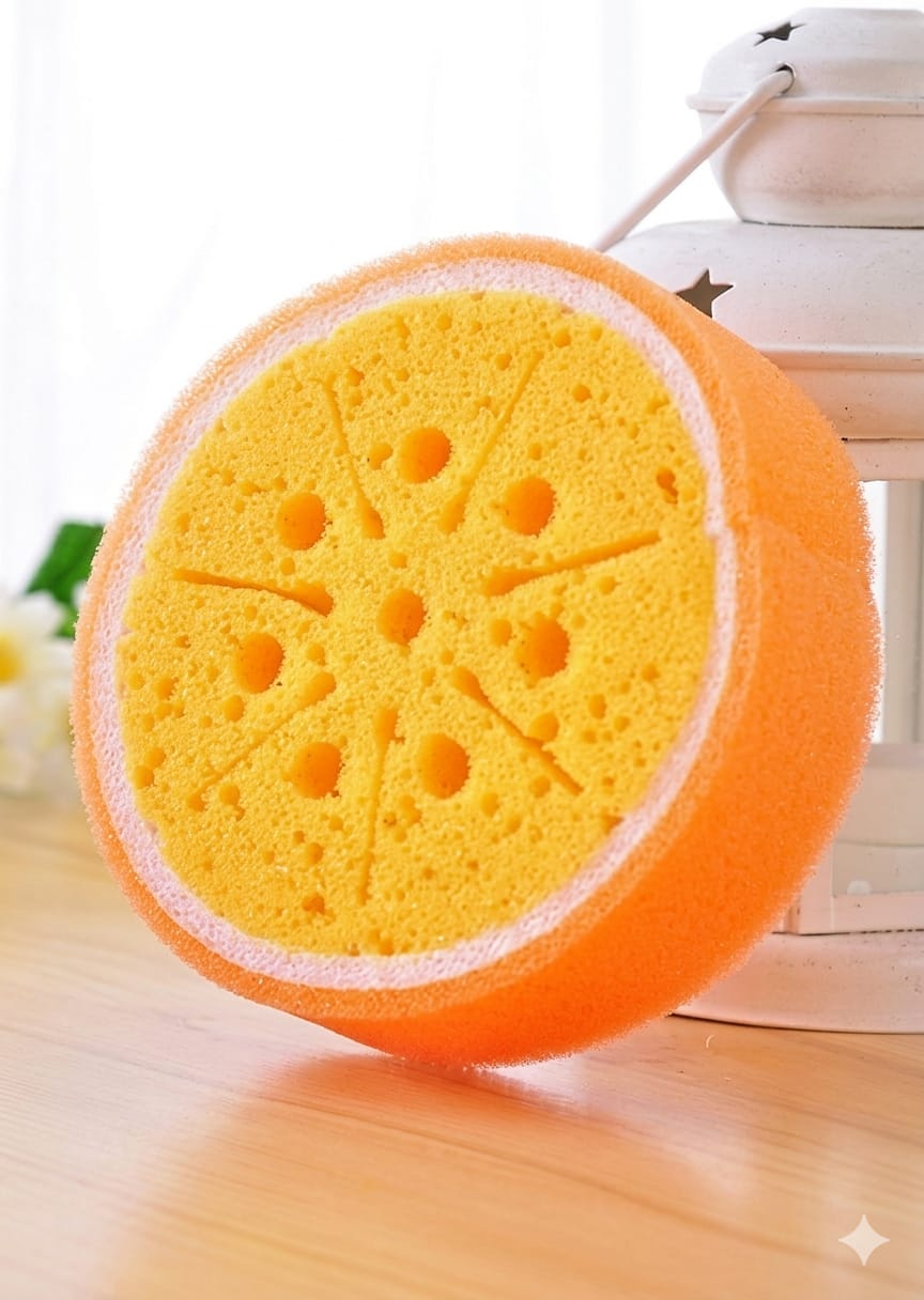 Juicy Orange Bath Sponge – Fruit Shaped Baby Bath Sponge