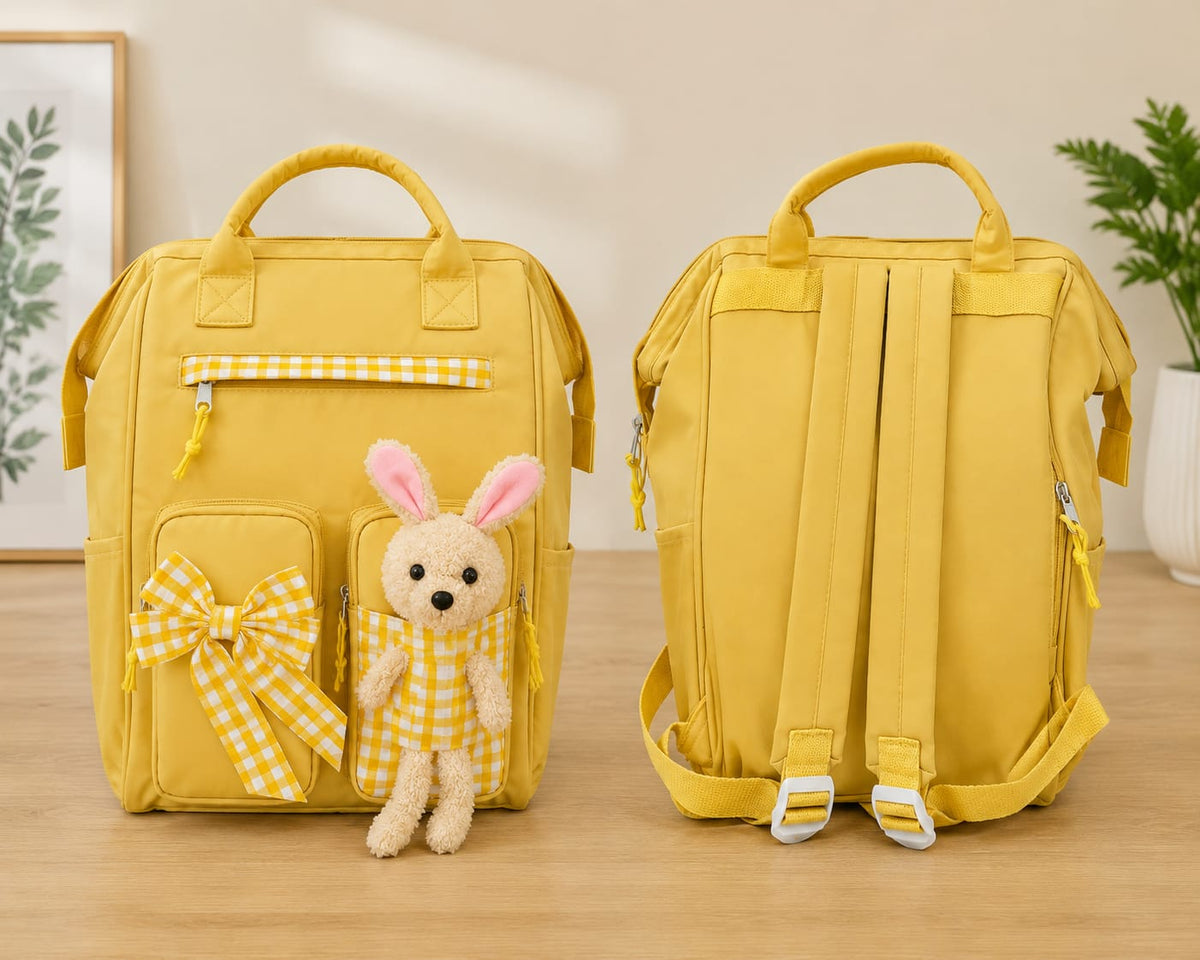 Yellow Bunny Cute Diaper Bag Backpack