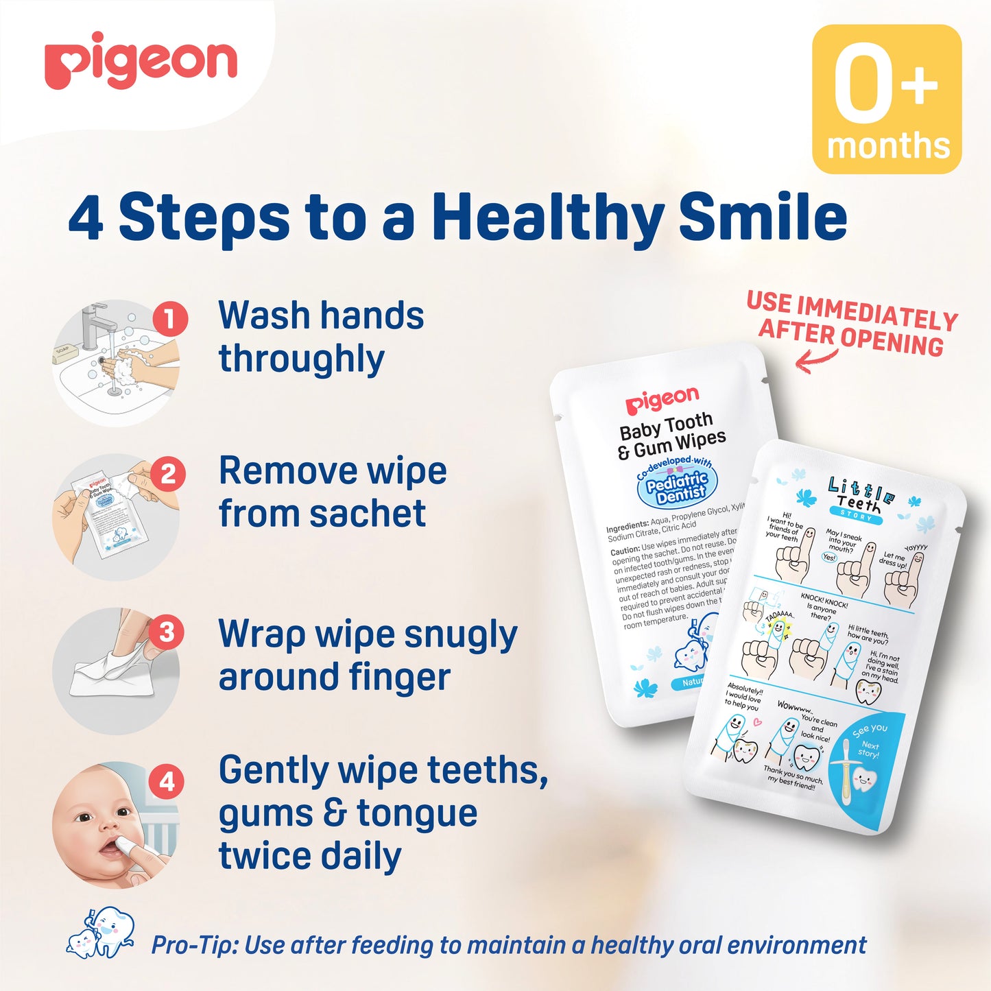 BABY TOOTH & GUM WIPES STRAWBERRY 20S