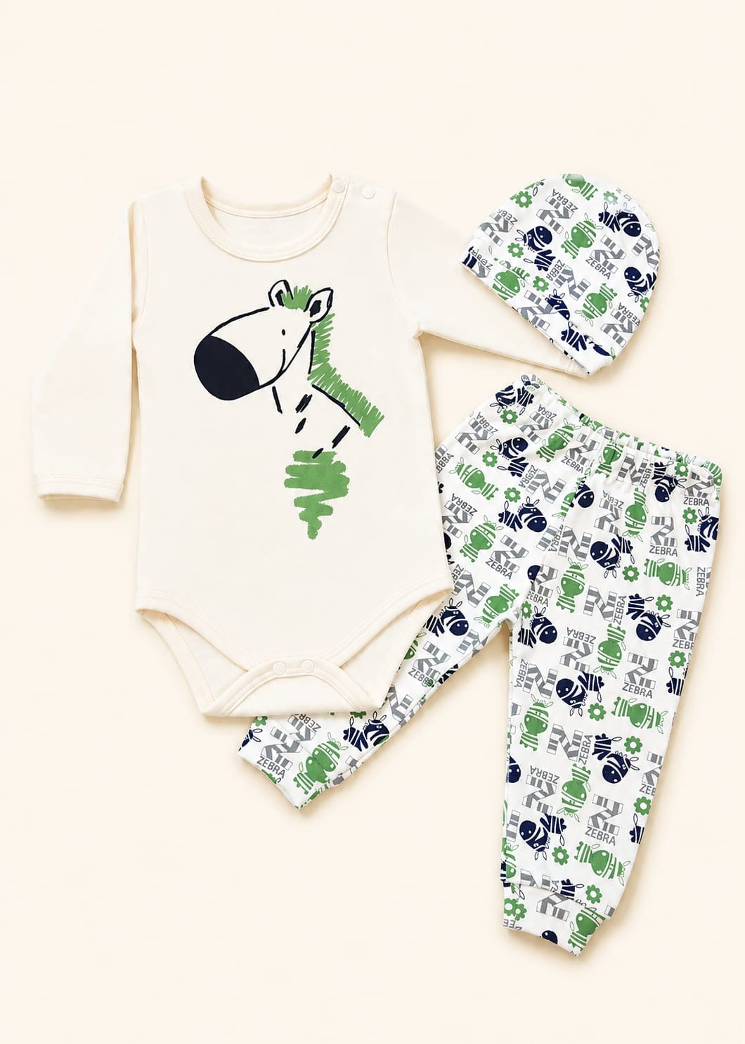 Safari Onsie 3-Piece Set ( Made in Turkey )