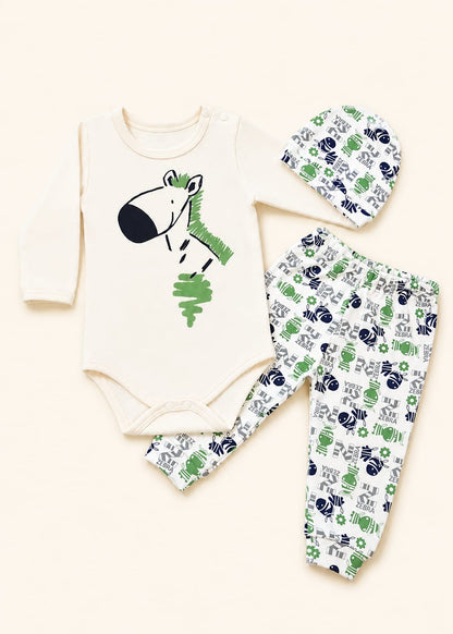 Safari Onsie 3-Piece Set ( Made in Turkey )