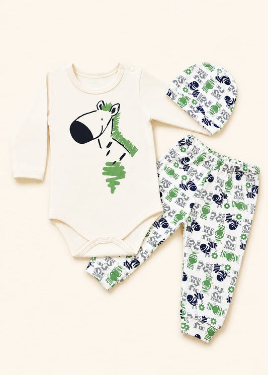 Safari Onsie 3-Piece Set ( Made in Turkey )
