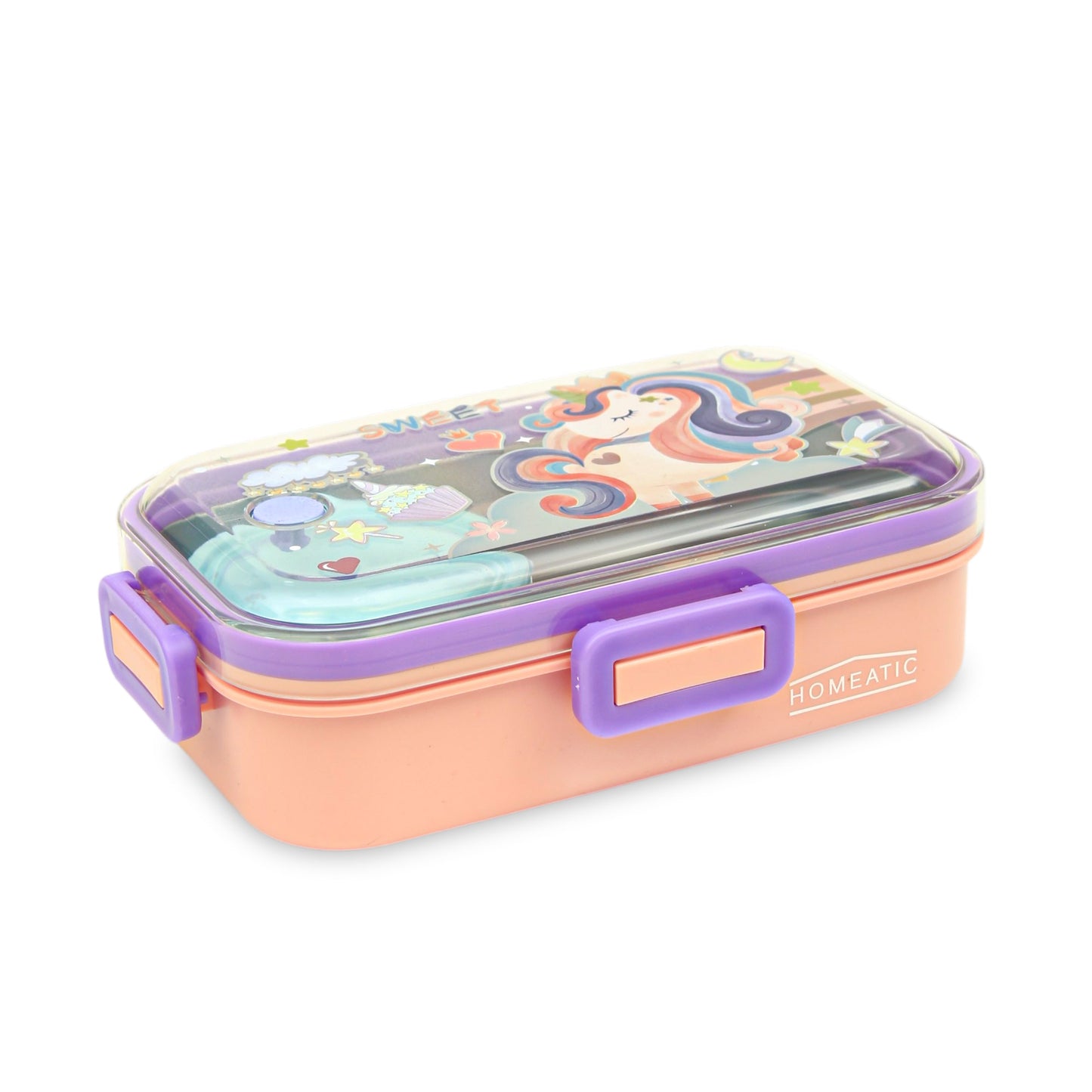 Homeatic Premium Dual-Compartment Stainless Steel Lunch Box
