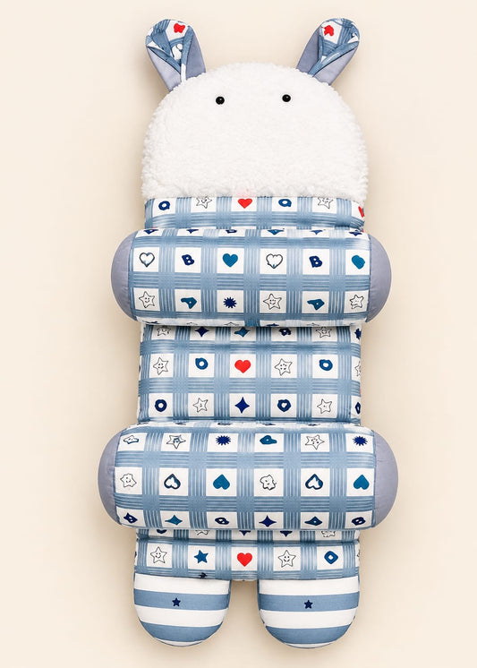 Velvet Adjustable Baby Flat Head Prevention  With Furr (Bunny Theme)