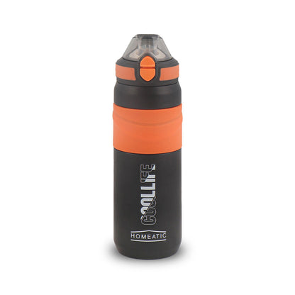 HOMEATIC STEEL WATER BOTTLE 650 ML BLACK SPORTS