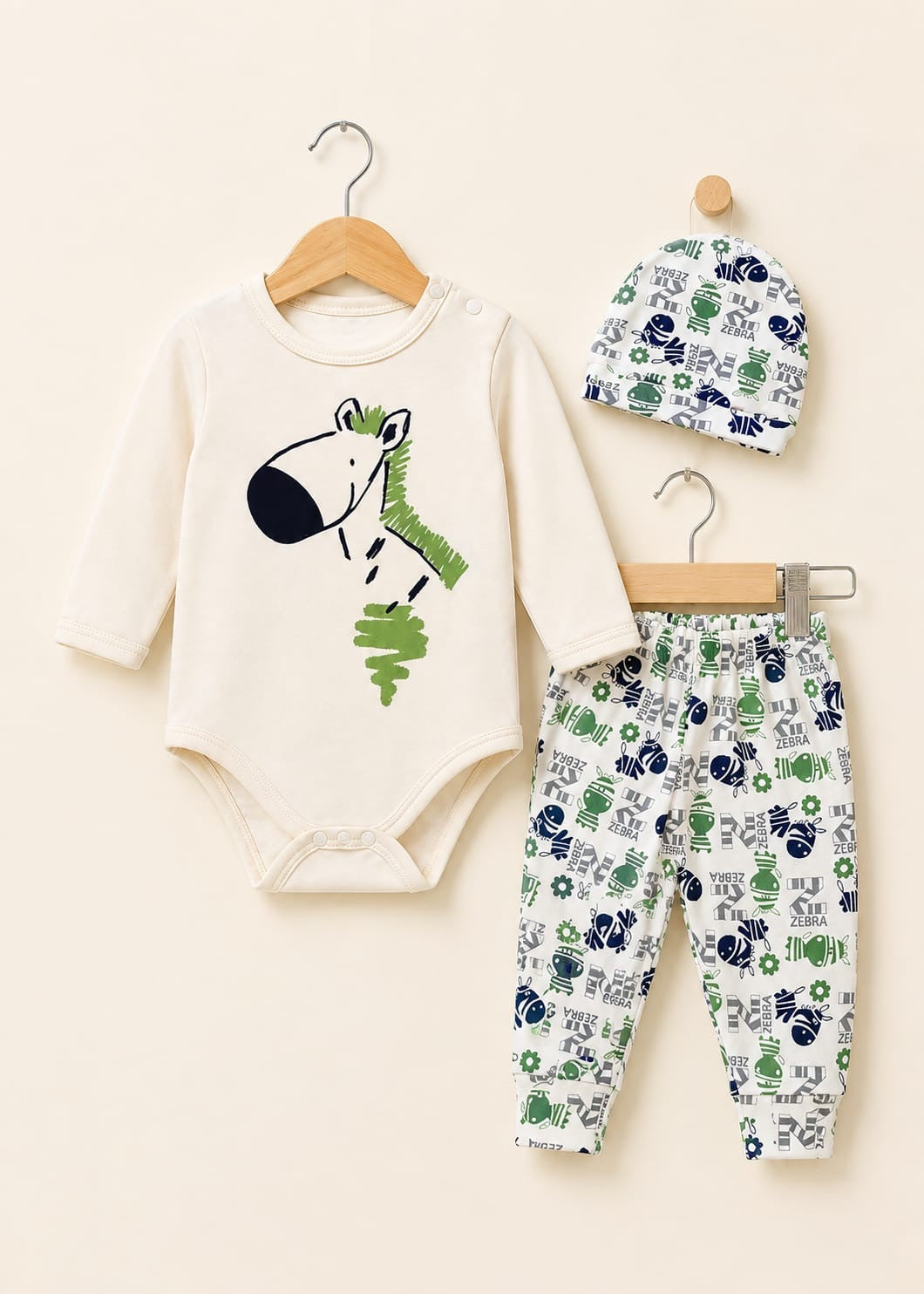 Safari Onsie 3-Piece Set ( Made in Turkey )