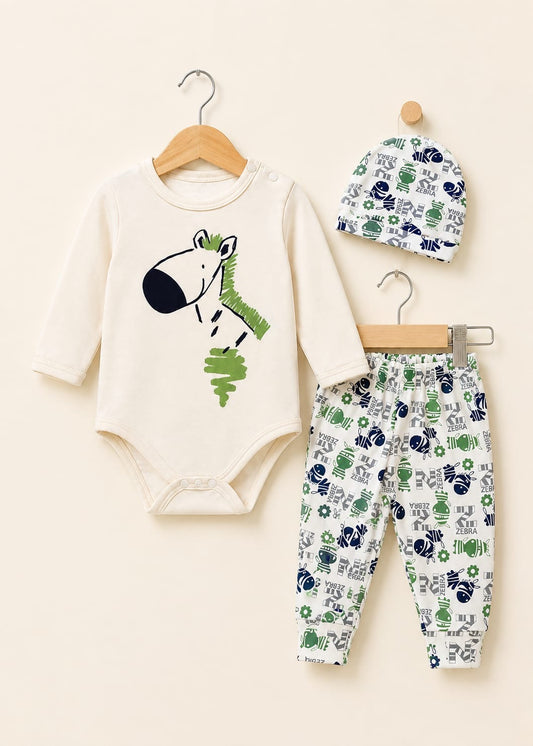 Safari Onsie 3-Piece Set ( Made in Turkey )