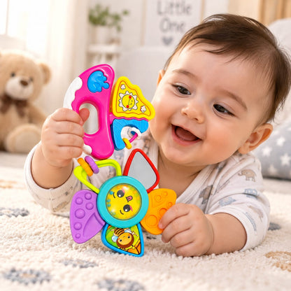 Multi-Sensory Flower & Boat Baby Rattle Set
