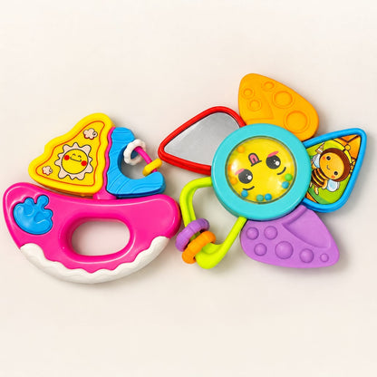 Multi-Sensory Flower & Boat Baby Rattle Set
