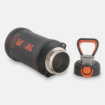 HOMEATIC VACUUM FLASK - BLACK STEEL WATER BOTTLE 1000 ML