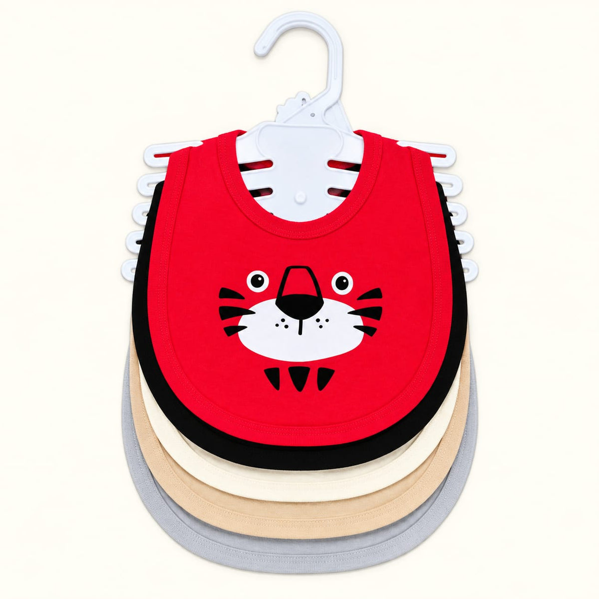 Waterproof Sheet Baby Feeding Bibs with Snap Button (Pack of 5)