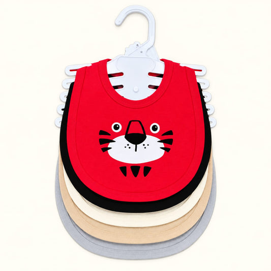 Waterproof Sheet Baby Feeding Bibs with Snap Button (Pack of 5)