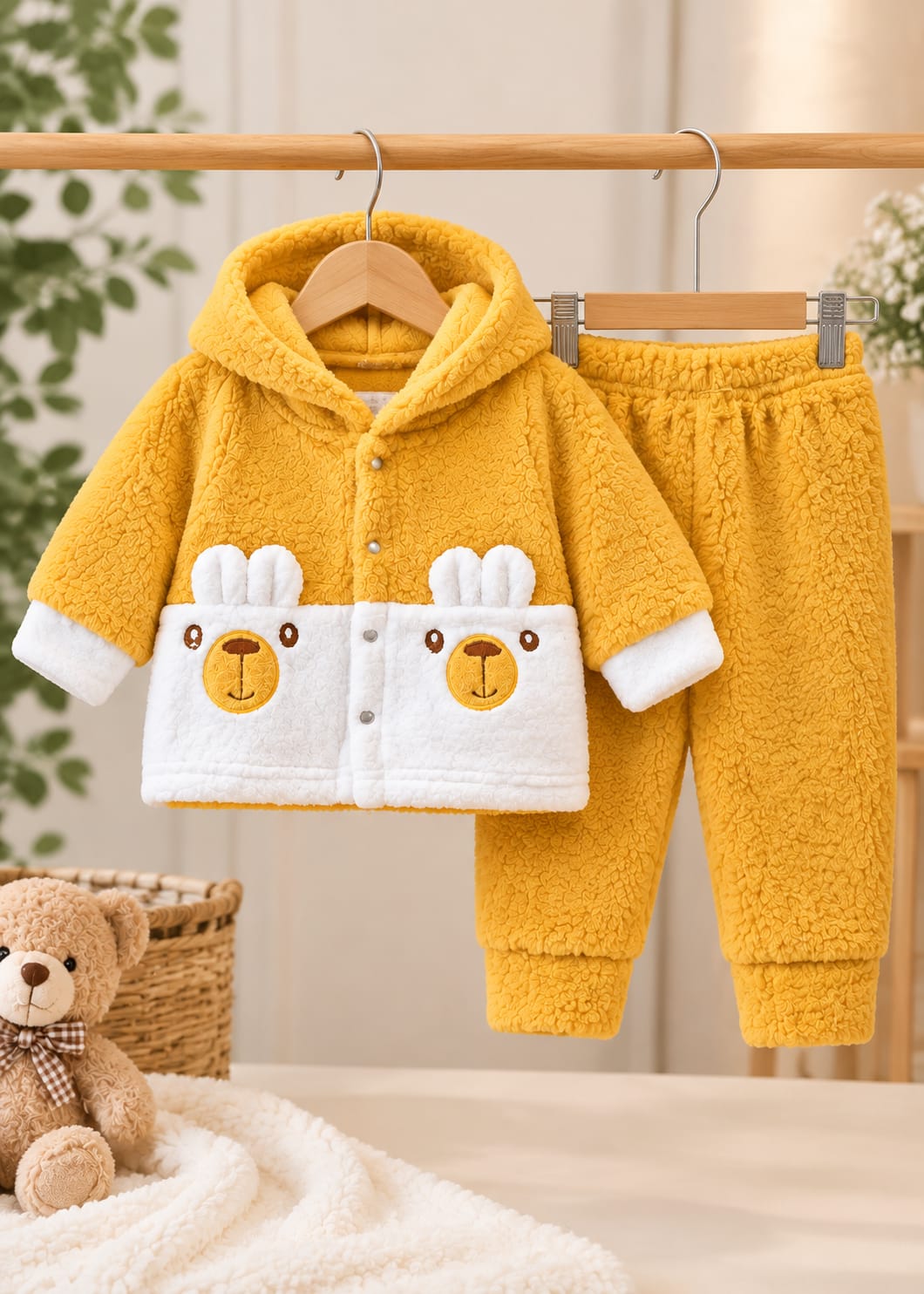 Cozy Teddy Bear Fleece Winter Suit Set