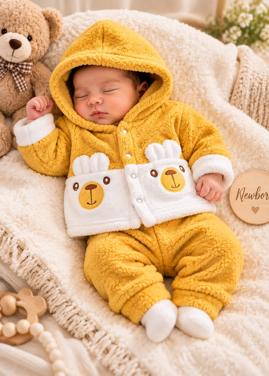 Cozy Teddy Bear Fleece Winter Suit Set