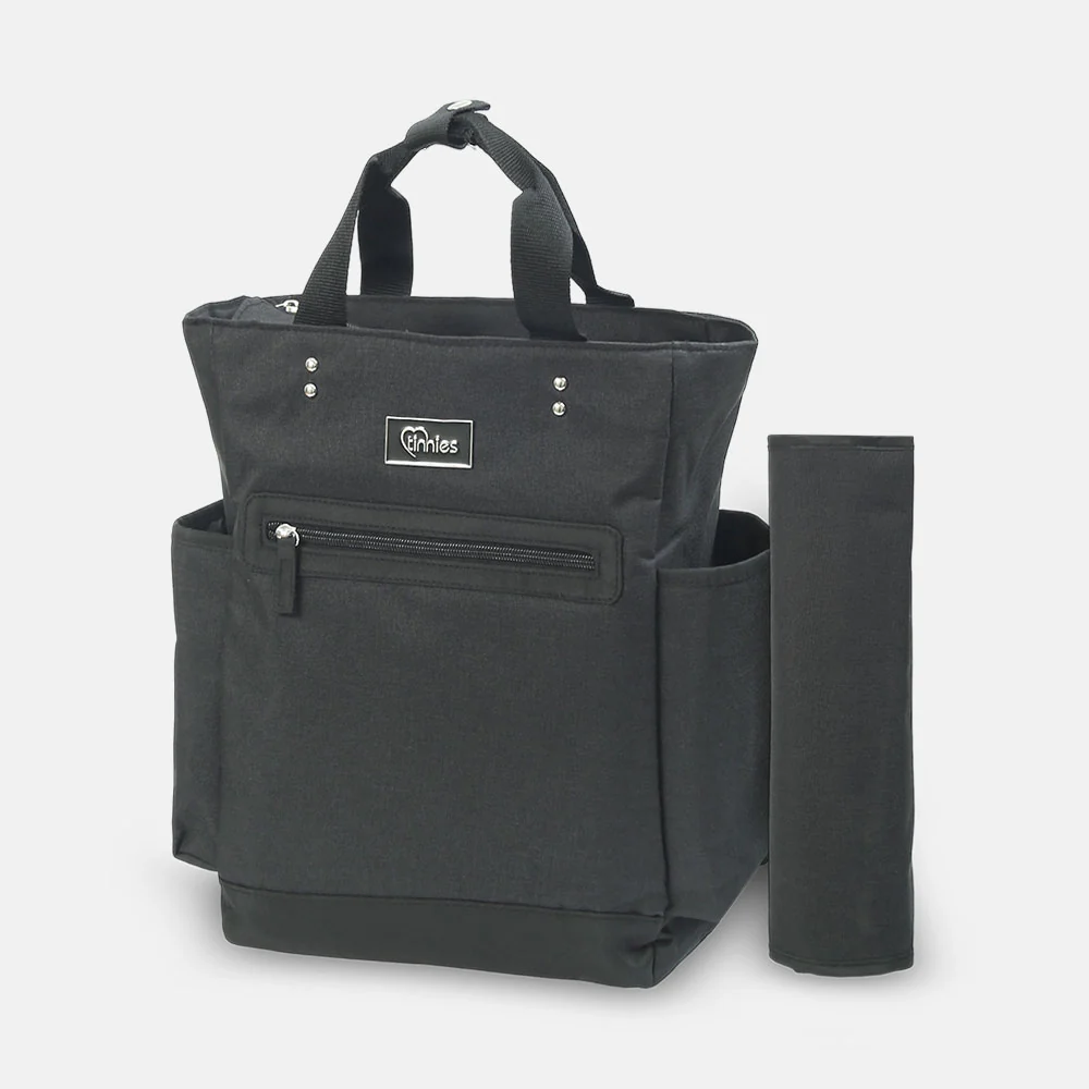 Baby Diaper Bag Pack Minimal Textured Black