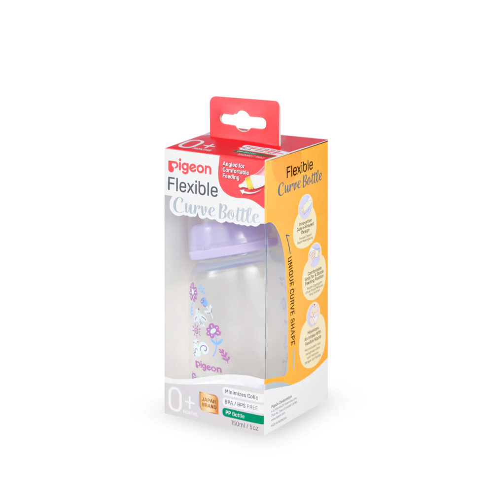 PIGEON CURVE NURSING BOTTLE PP 150ML GARDEN