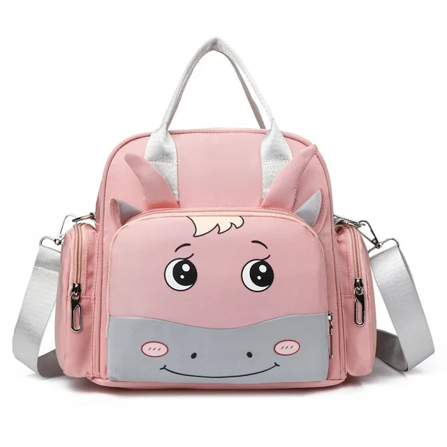 Baby Diaper Backpack Cow Face  Pink