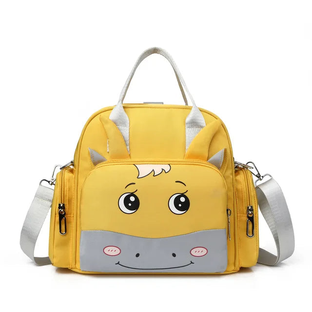 Baby Diaper Backpack Cow Face Yellow