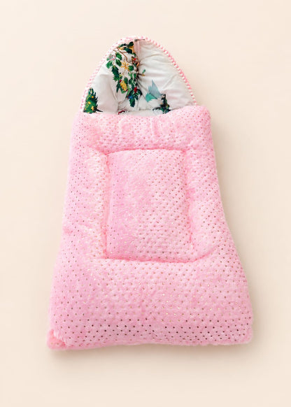 Plush Pink Baby Carry Nest & Sleeping Bag