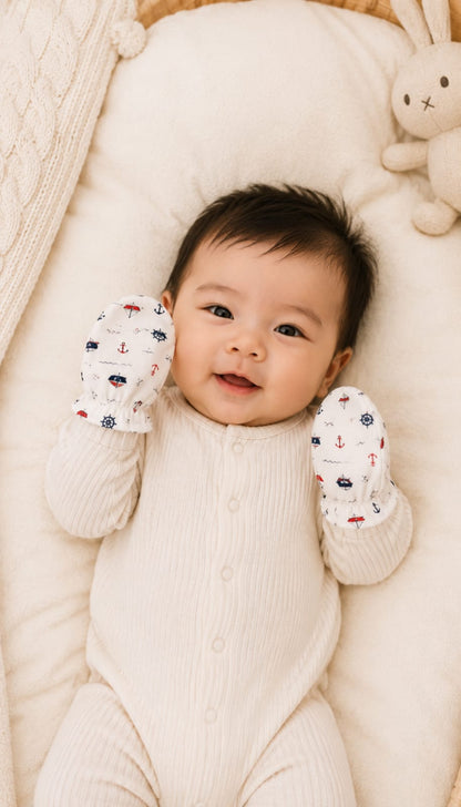Soft Cotton Anti-Scratch Baby Mittens