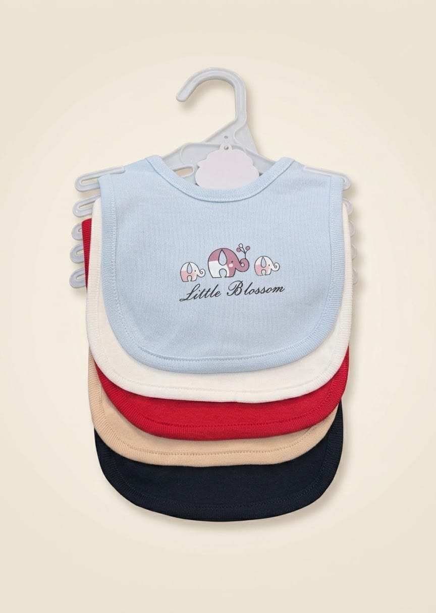 Soft Cotton 5-Piece Bib Set – Cute Simba & Dinosaur Prints