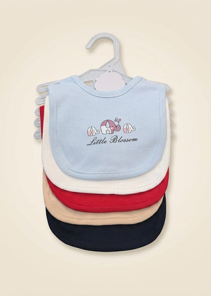 Soft Cotton 5-Piece Bib Set – Cute Simba & Dinosaur Prints