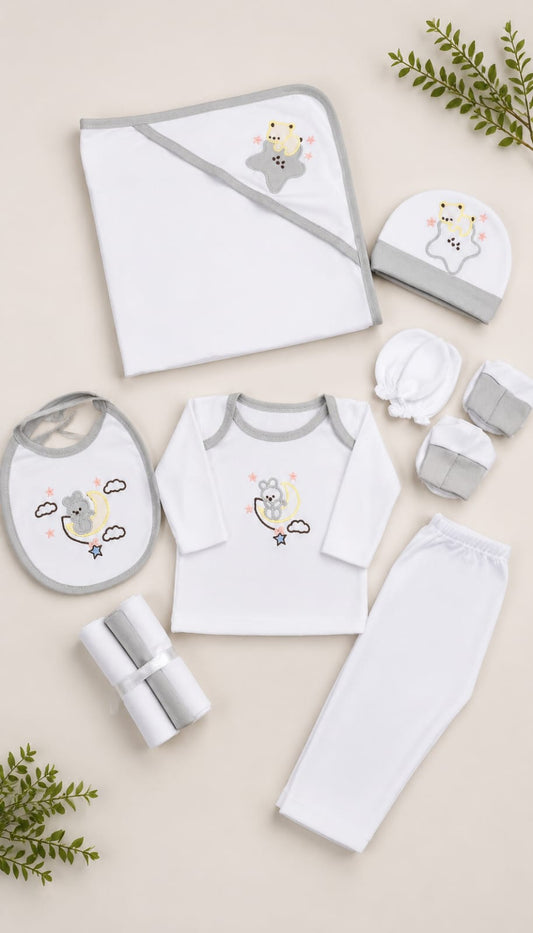 Cute Bear Theme Newborn Baby Welcome Kit & Clothing Combo Pack