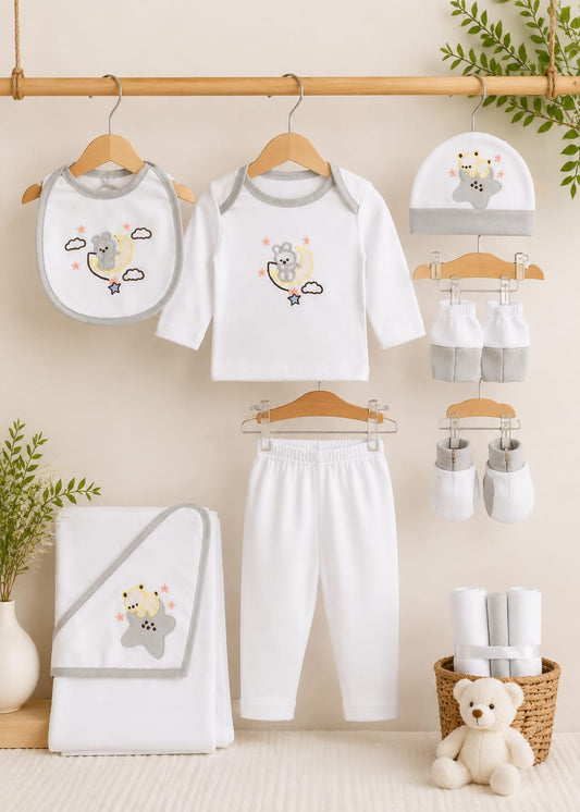 Cute Bear Theme Newborn Baby Welcome Kit & Clothing Combo Pack