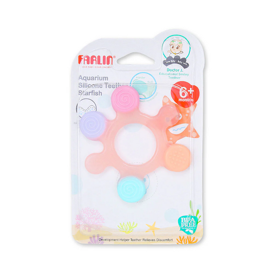 FARLIN SILICONE GUM SOOTHER - PEACH STARFISH