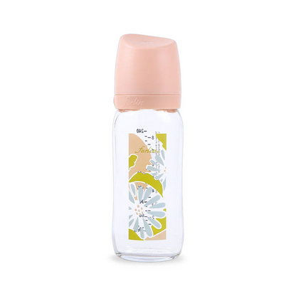 FARLIN WIDE NECK GLASS FEEDER 240ML - PINK