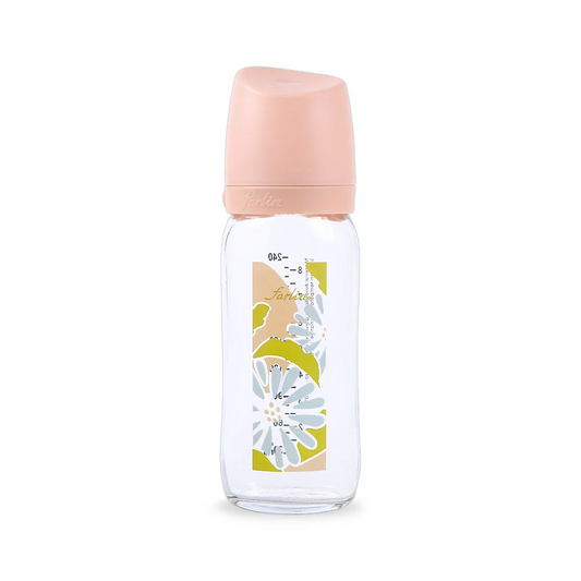 FARLIN WIDE NECK GLASS FEEDER 240ML - PINK