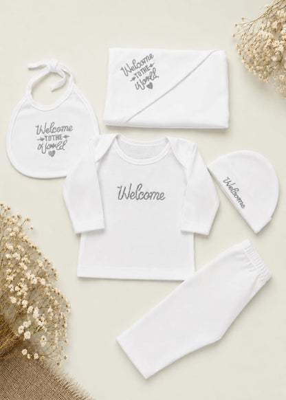 “Welcome to the World" Premium Newborn Gift Set (5-Piece)