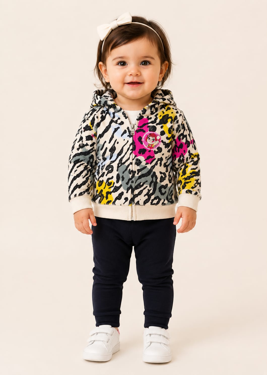 3-Piece Animal Print Hoodie Tracksuit Set