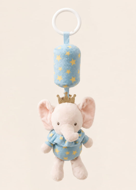 Soft Plush Elephant Stroller & Crib Rattle