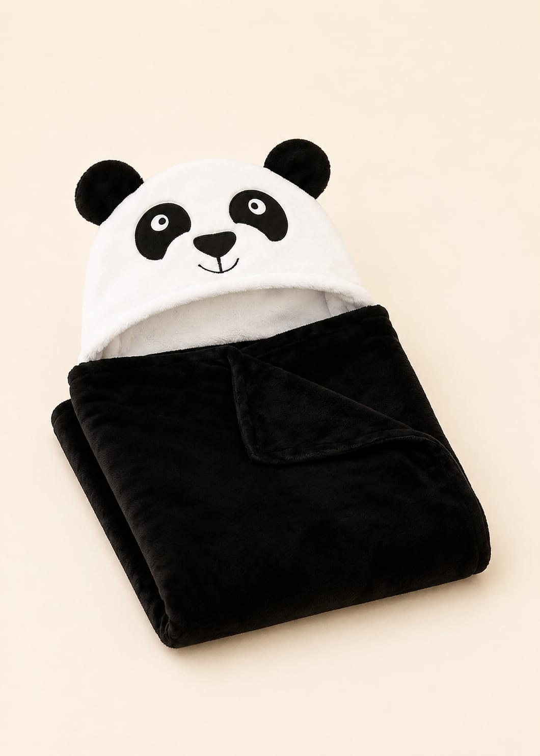 Fleece Character Hooded Receiving Blanket for Babies (Panda Theme)