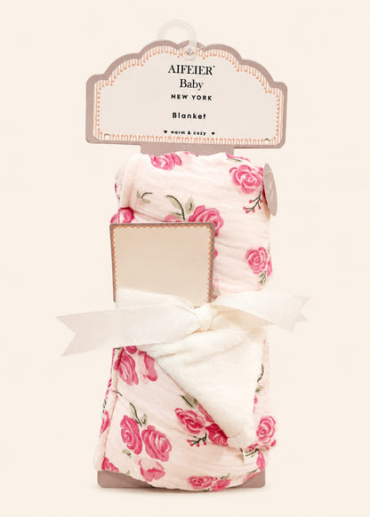 Aifeier Baby Premium Double-Layer Plush Floral Blanket
