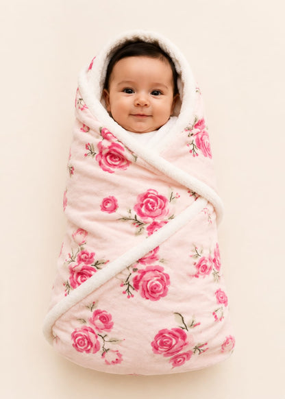 Aifeier Baby Premium Double-Layer Plush Floral Blanket