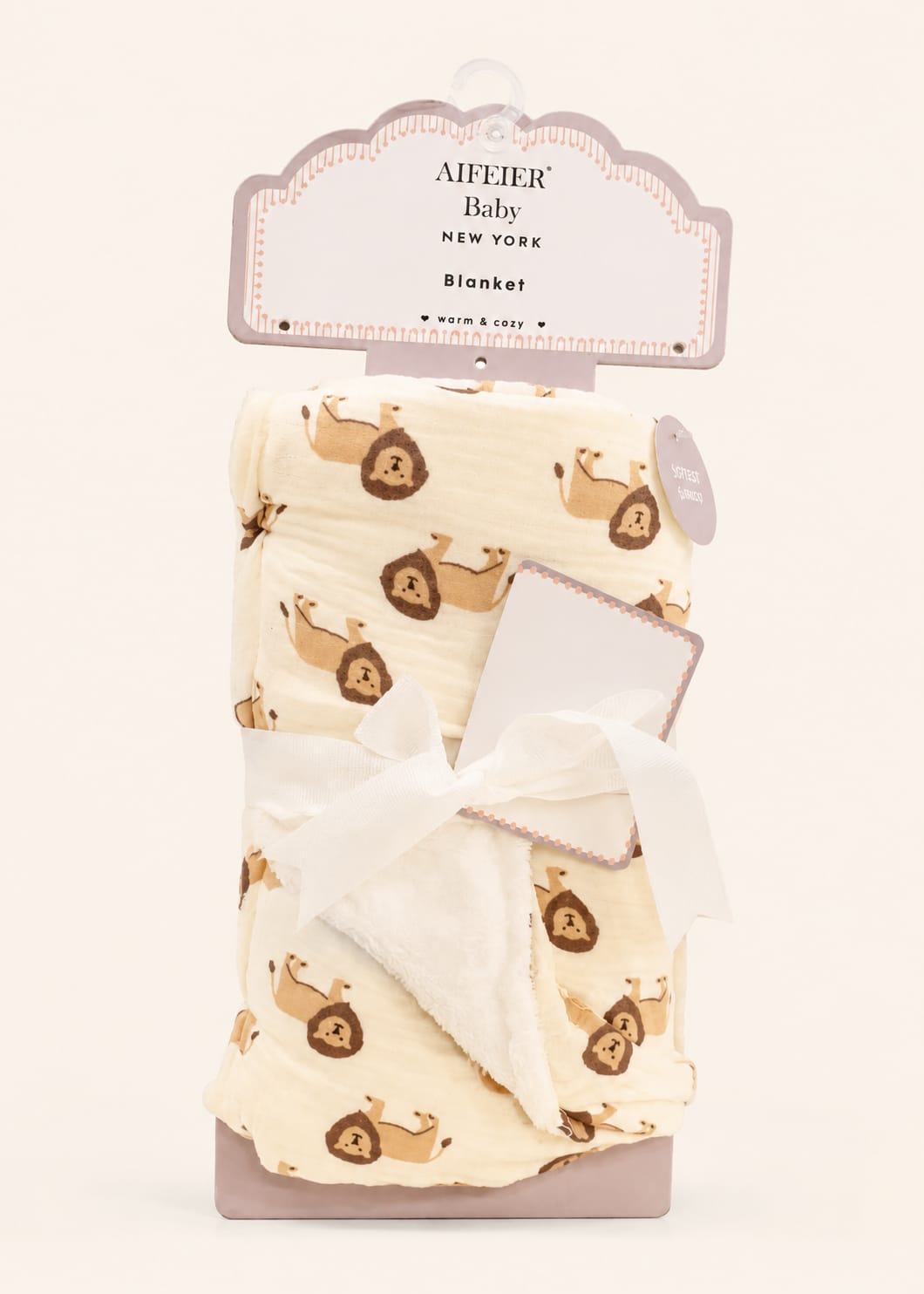 Aifeier Baby Premium Double-Layer Plush Lion Blanket
