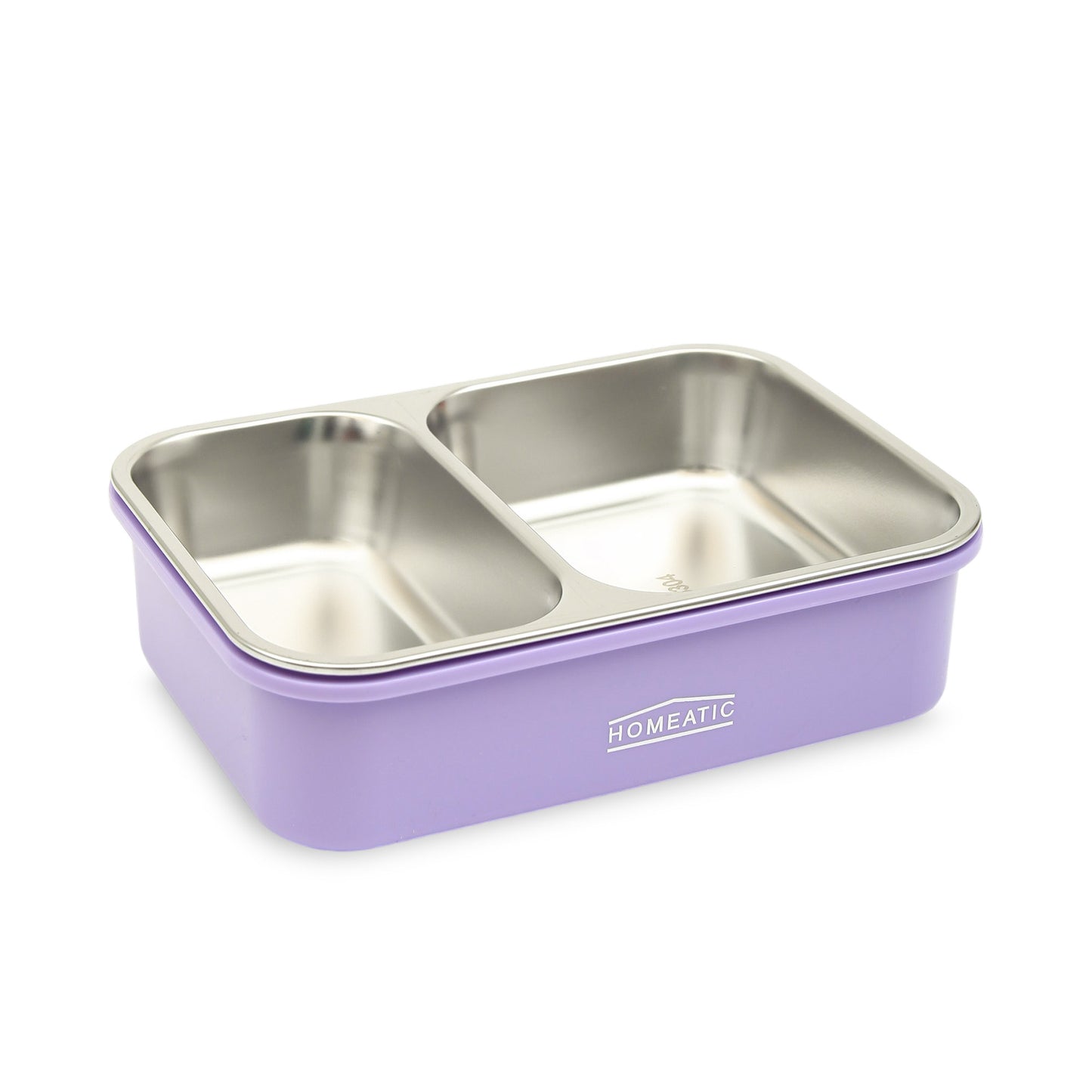 Homeatic Premium Dual-Compartment Stainless Steel Bento Box