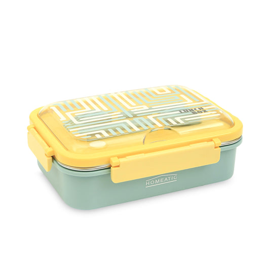 Homeatic Premium Dual-Compartment Stainless Steel Bento Box