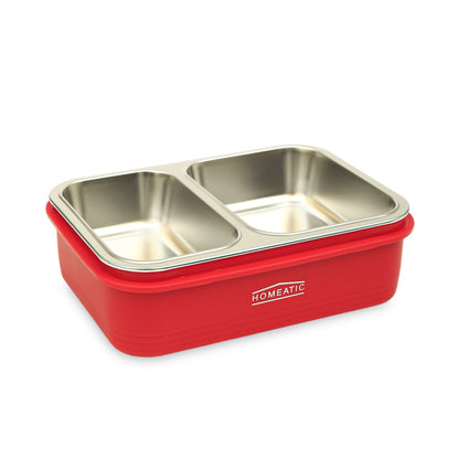 Homeatic Premium Dual-Compartment Stainless Steel Bento Box