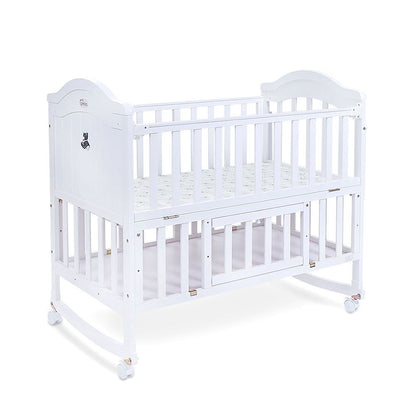 TINNIES WOODEN BABY COT WITH STORAGE – WHITE