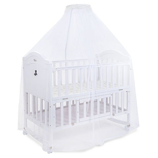 TINNIES WOODEN BABY COT WITH STORAGE – WHITE