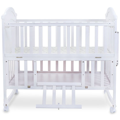 TINNIES WOODEN BABY COT WITH STORAGE – WHITE